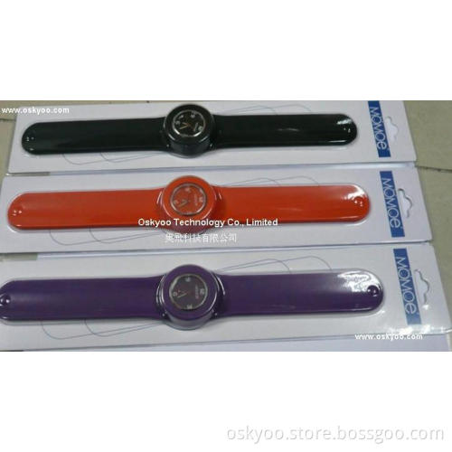 Kids Cartoon Watch Creative Funny Animal Snap Silicone Bracelet Slap Watch (P6700)